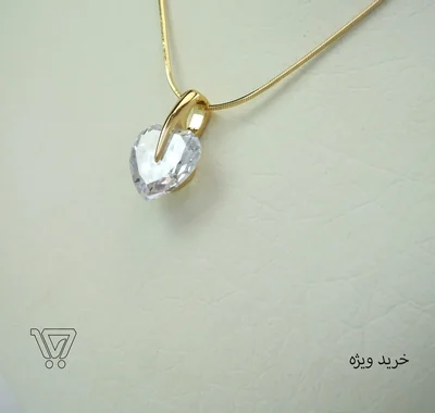پلاک قلب شیشه ای ژوپینگ-رنگ طلایی کد 402006