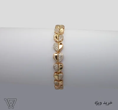 دستبند ژوپینگ-طرح قلب-یک طرف نگین کد 100030